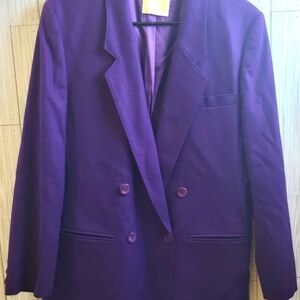 Pendleton Women's, Purple Designer Double Breasted Wool Blazer Size10 USA‎ Made